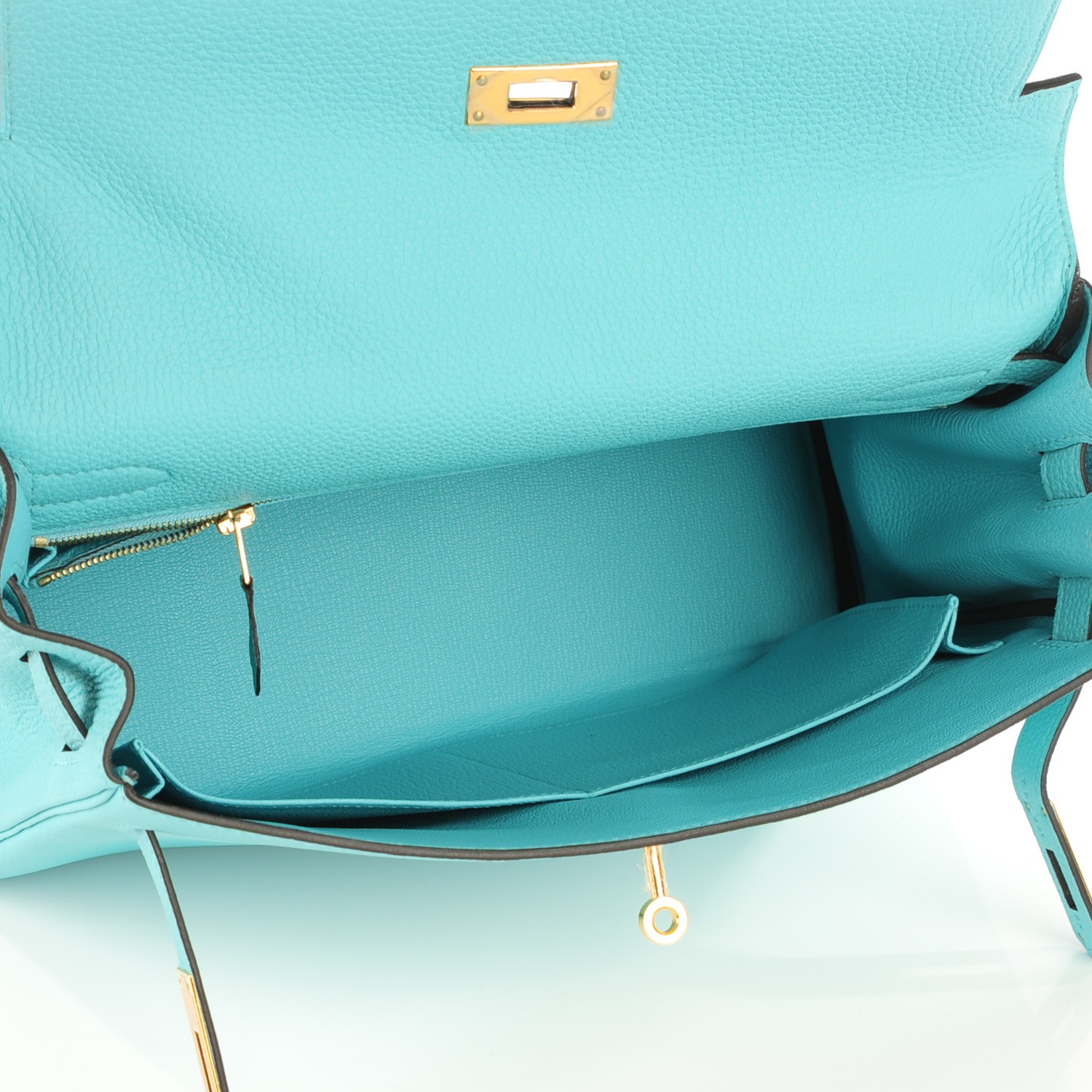 HERMES Togo Kelly Retourne 32 Bleu Atoll 120357