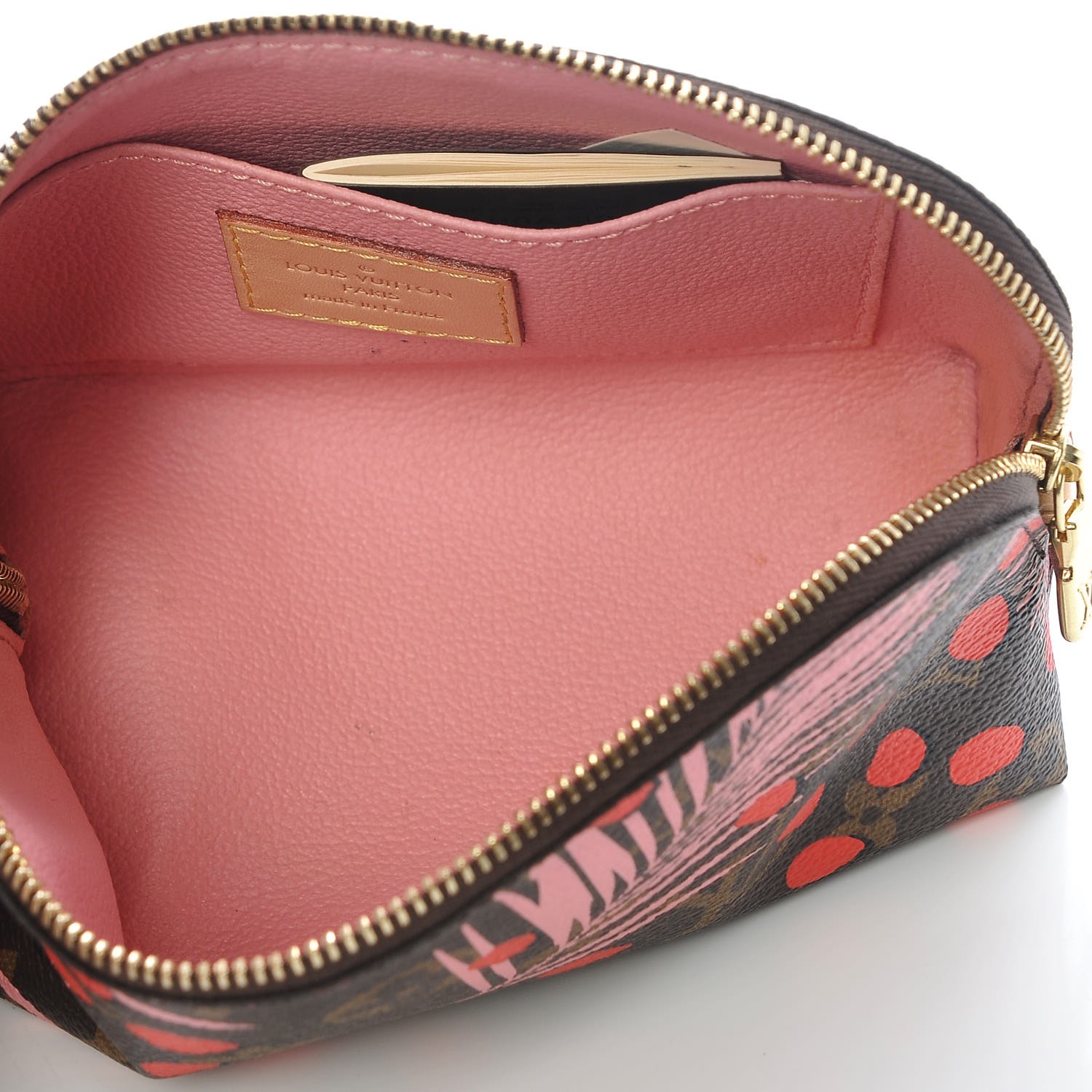 LOUIS VUITTON Monogram Jungle Dots Cosmetic Pouch Sugar Pink Poppy