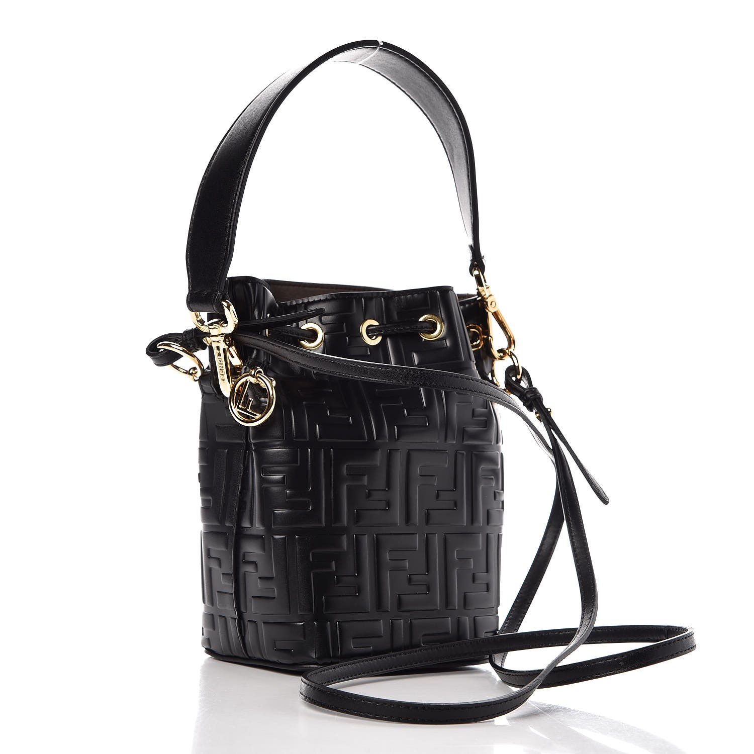 fendi mon tresor mini bucket bag black