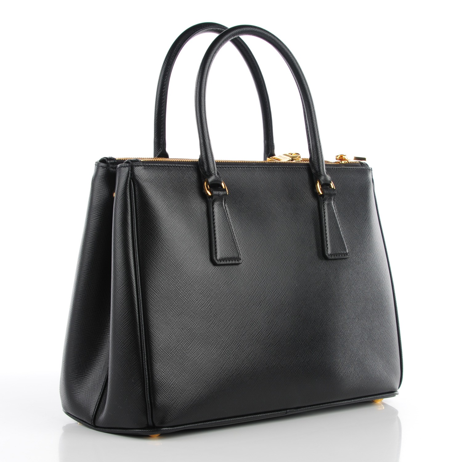 prada saffiano small double tote