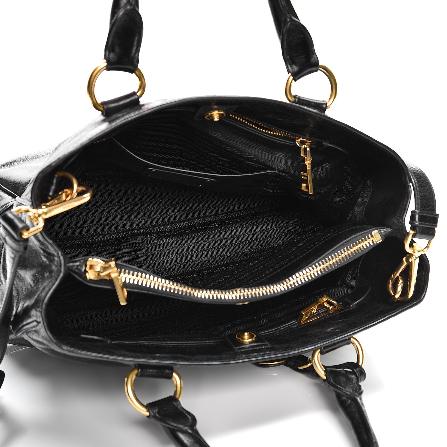 PRADA Vitello Shine Tote Nero Black 241933 | FASHIONPHILE