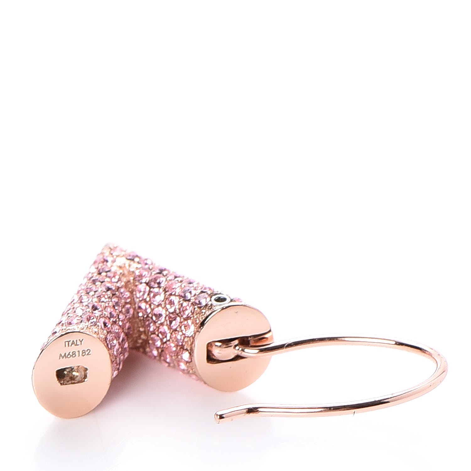 LOUIS VUITTON Crystal Essential V Strass Earrings Pink Gold 421152