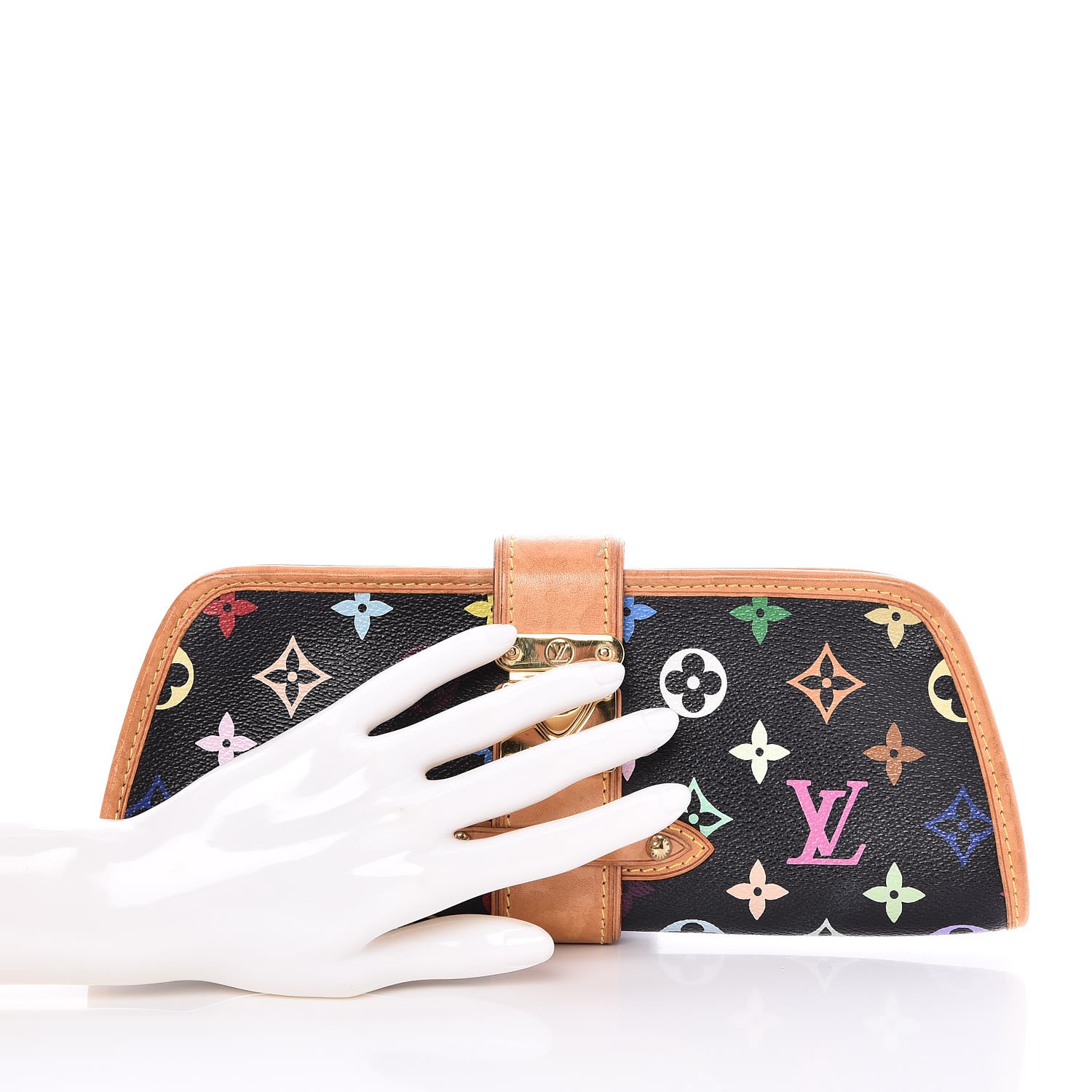 lv multicolor shirley clutch