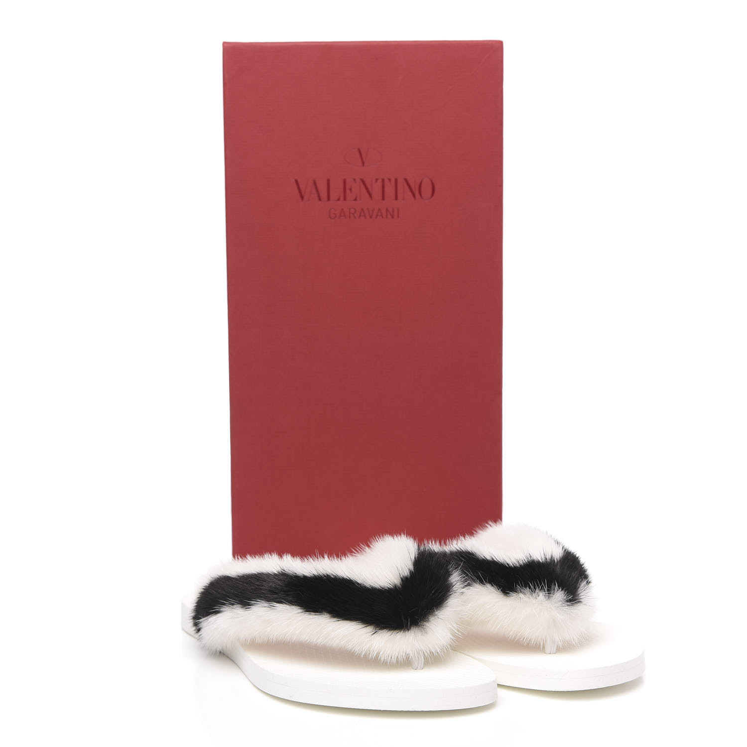 valentino mink fur sandals