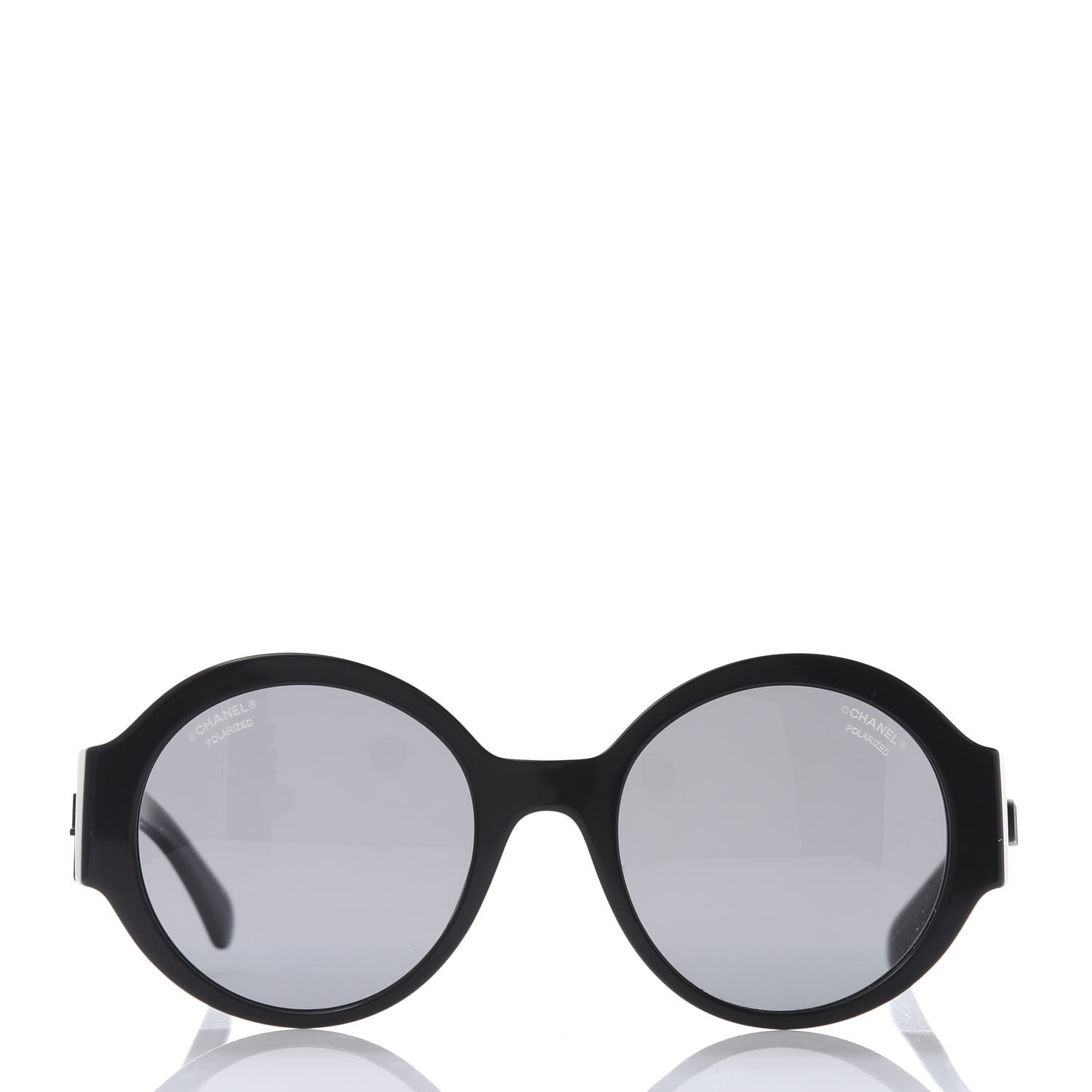 CHANEL Acetate Polarized Round Sunglasses 5410 Black 669411 | FASHIONPHILE