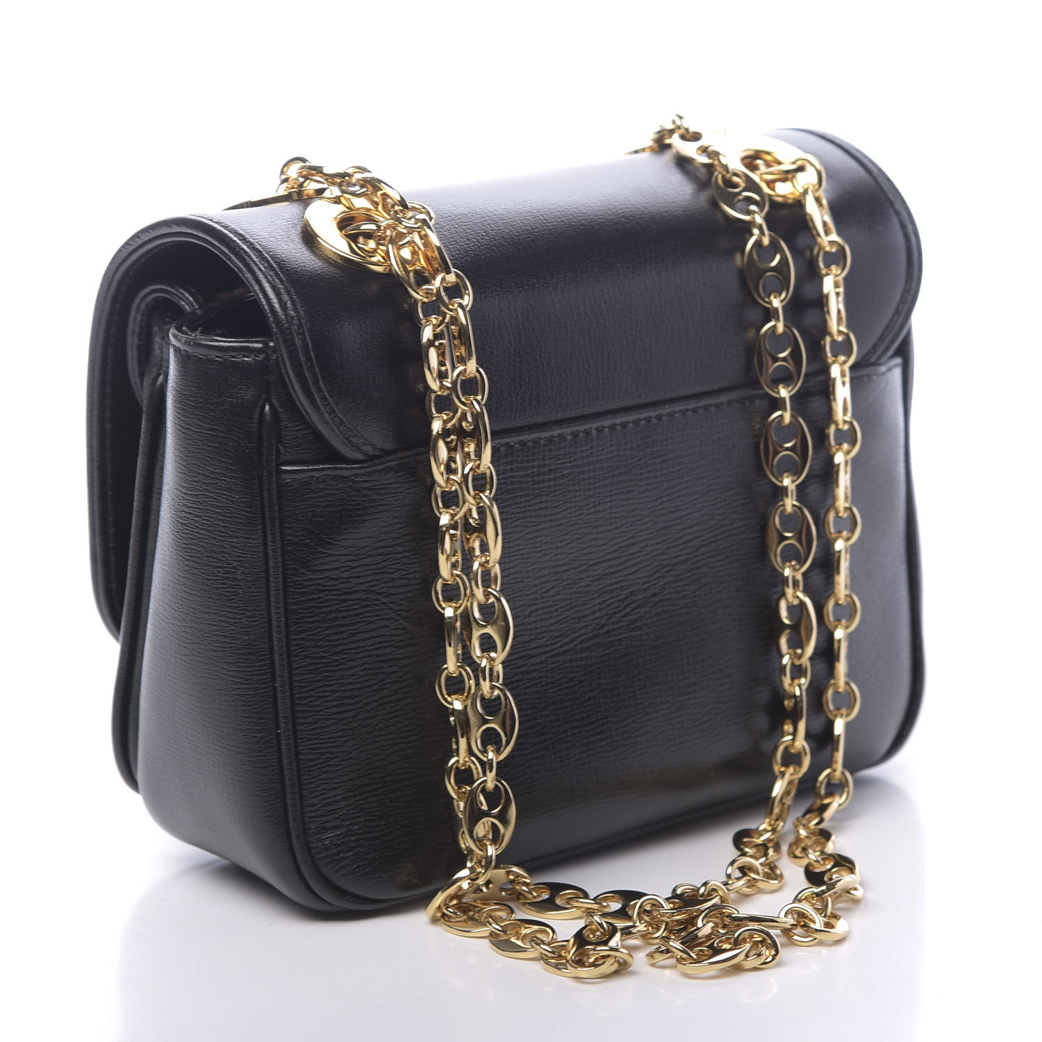 black gucci shoulder bag gold chain