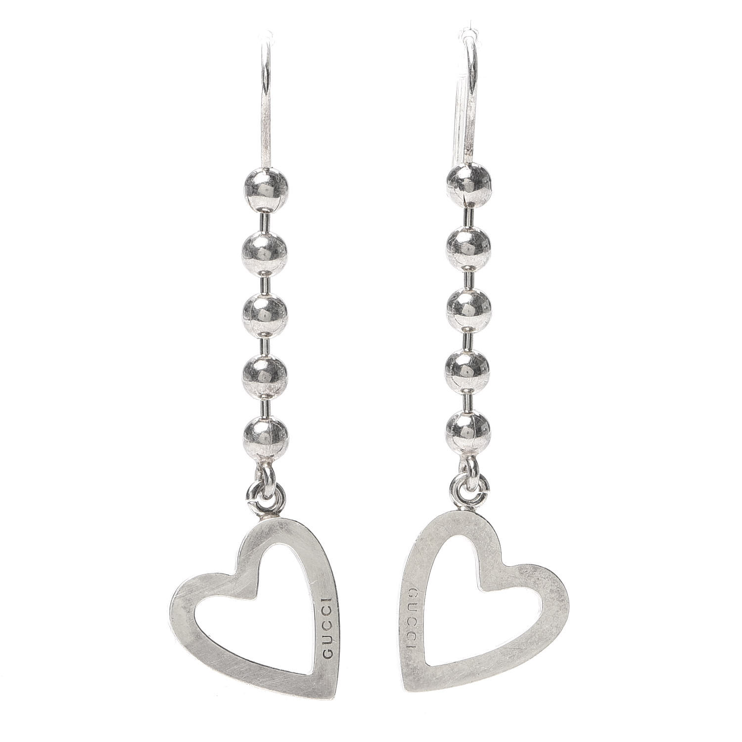 gucci sterling silver heart earrings