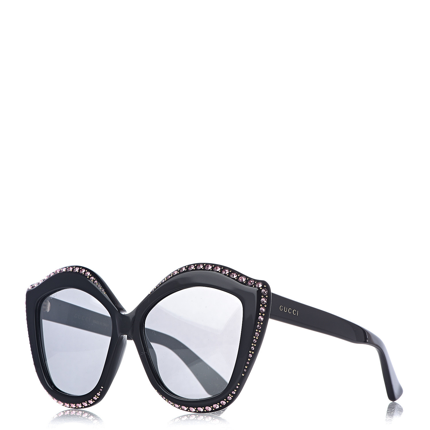 Gucci Crystal Cat Eye Gg0118s Sunglasses Black 492882 