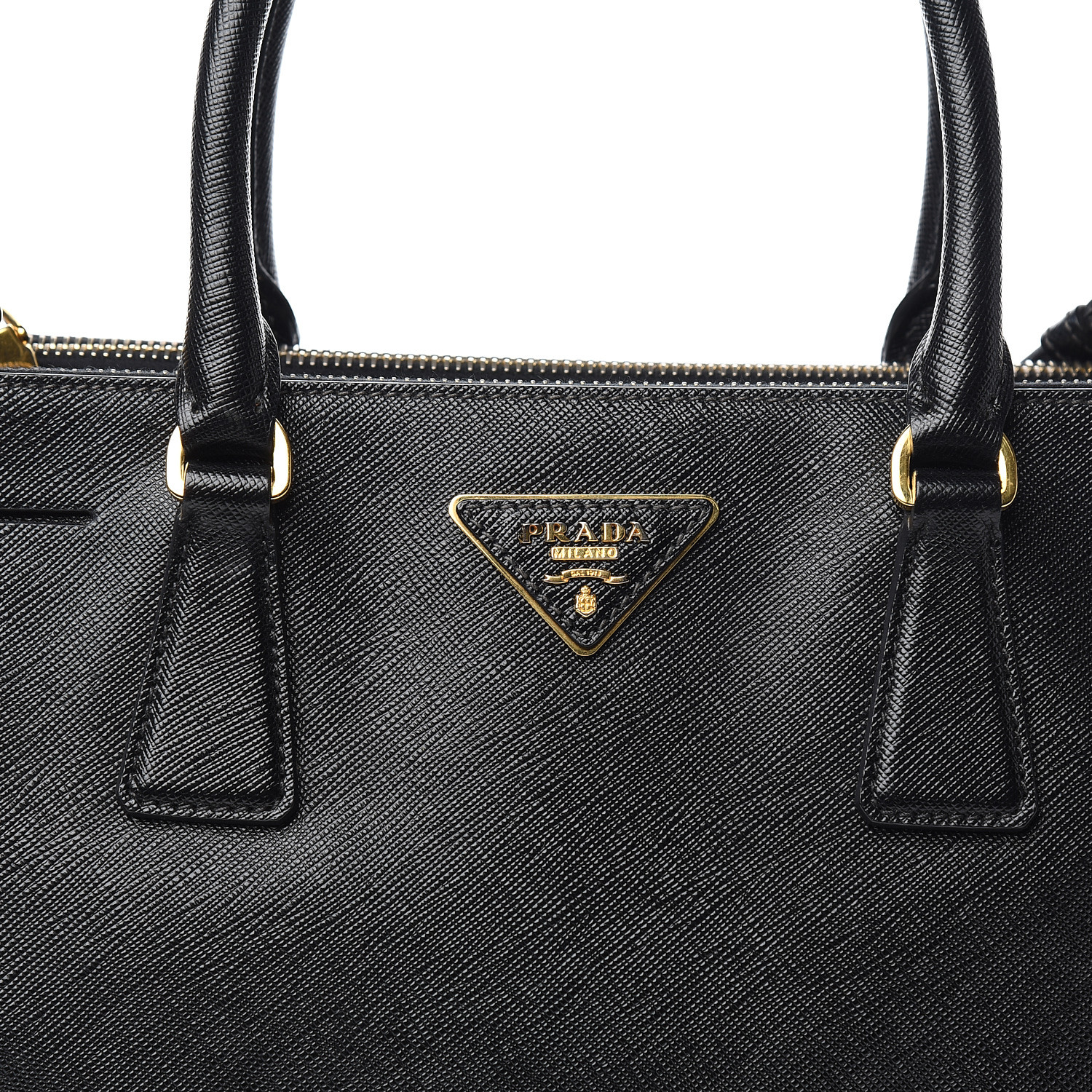 prada saffiano small double tote