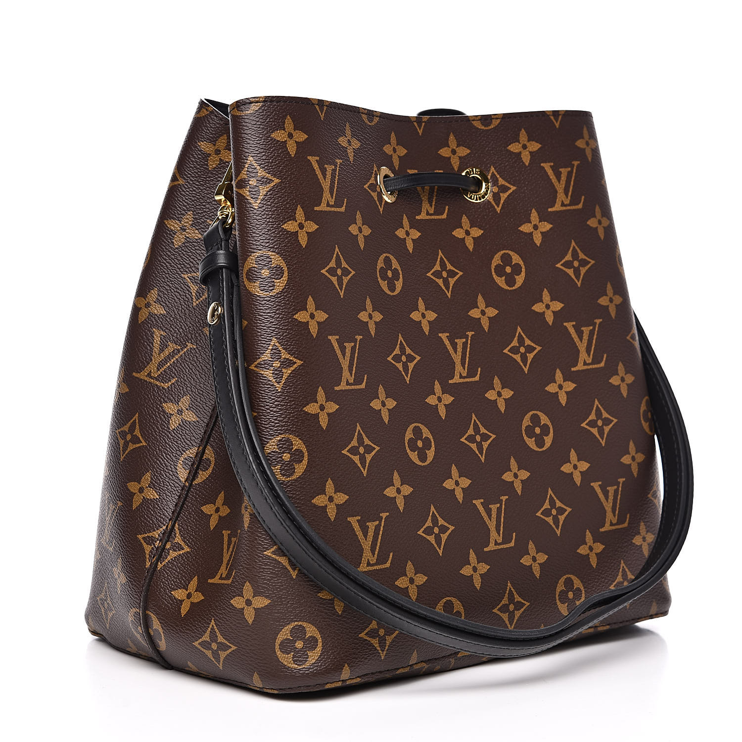 LOUIS VUITTON Monogram Neonoe MM Black 527685