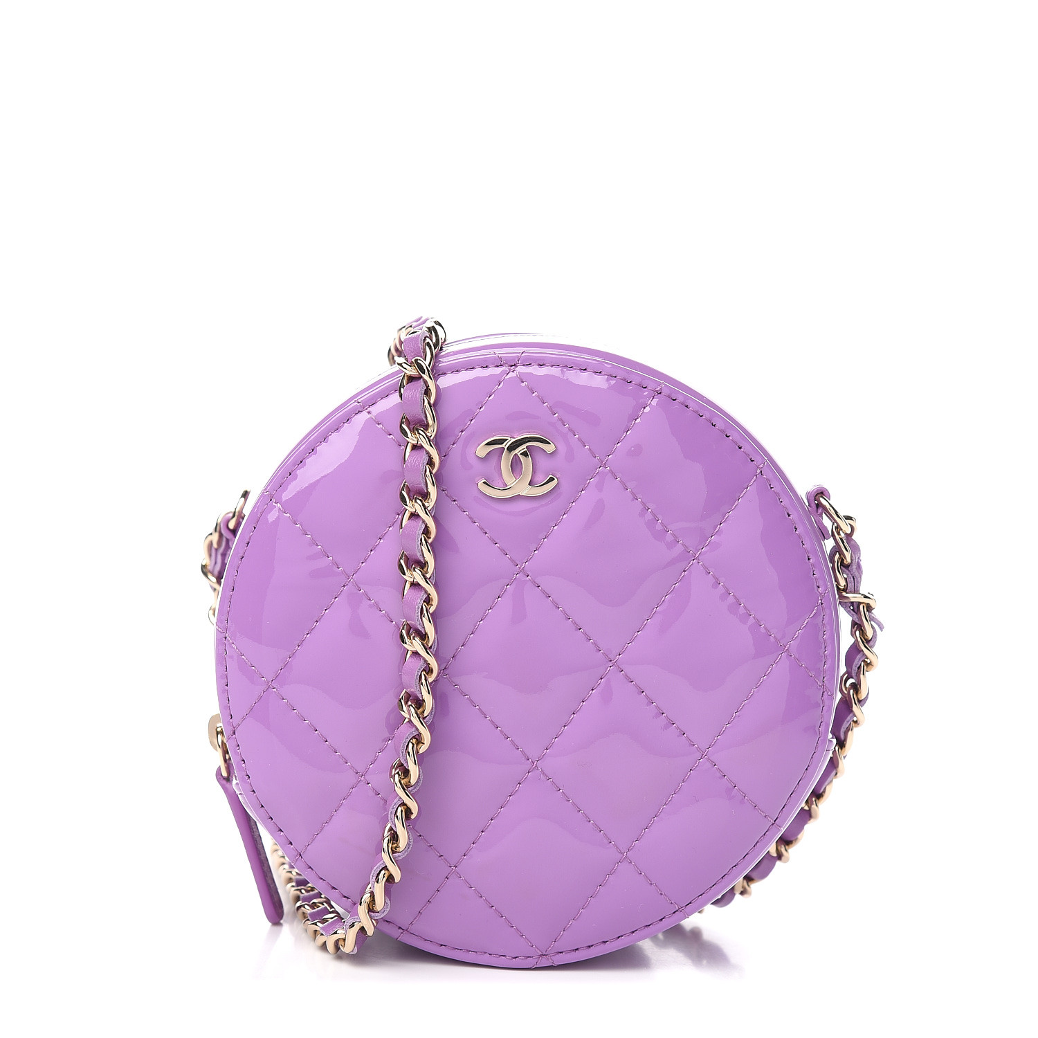 round chanel clutch with chain