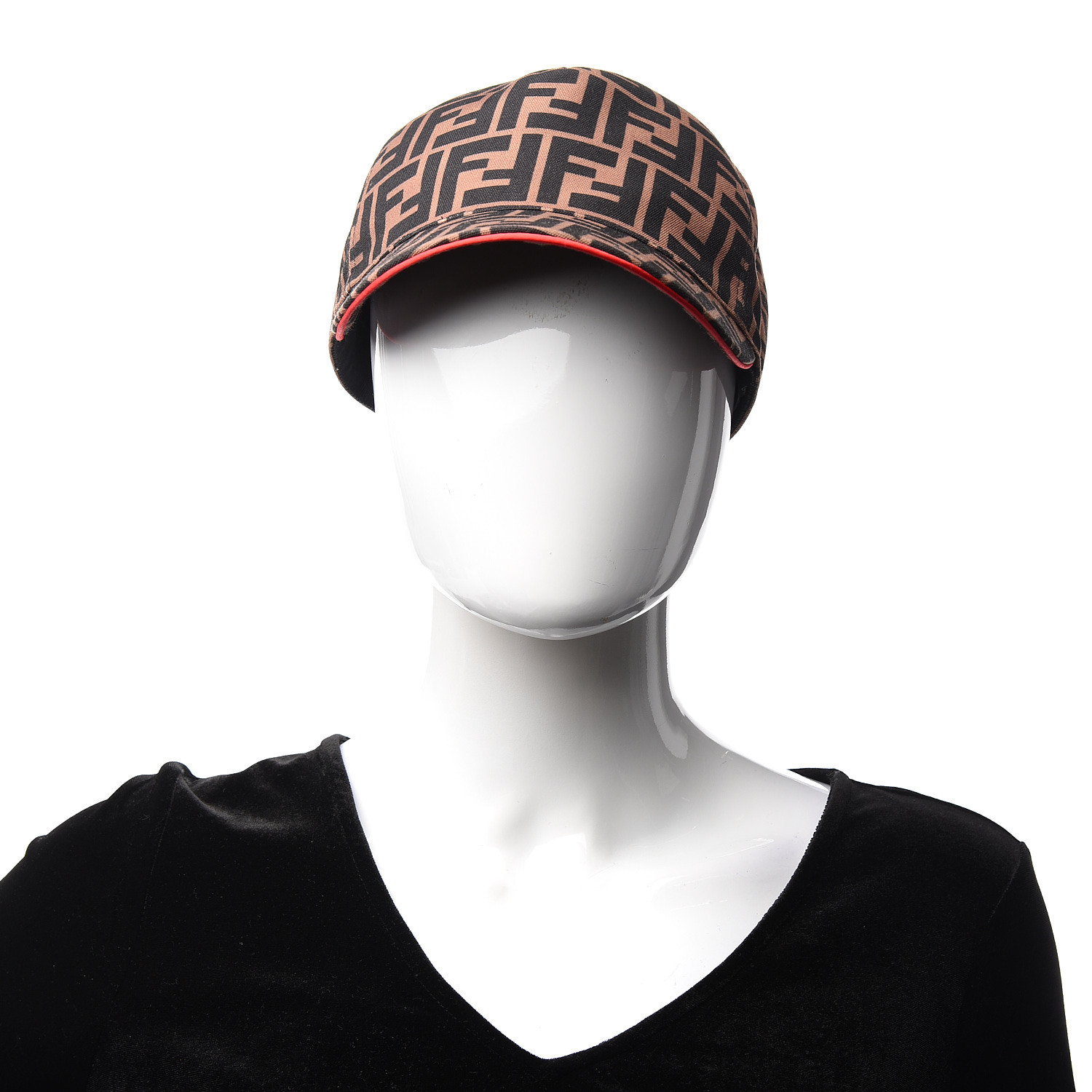 FENDI Zucca Fendirama Baseball Hat Tobacco Red 526611