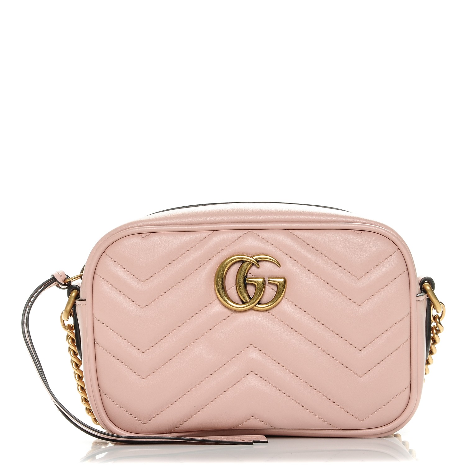 GUCCI Calfskin Matelasse Mini GG Marmont Bag Light Pink 196950