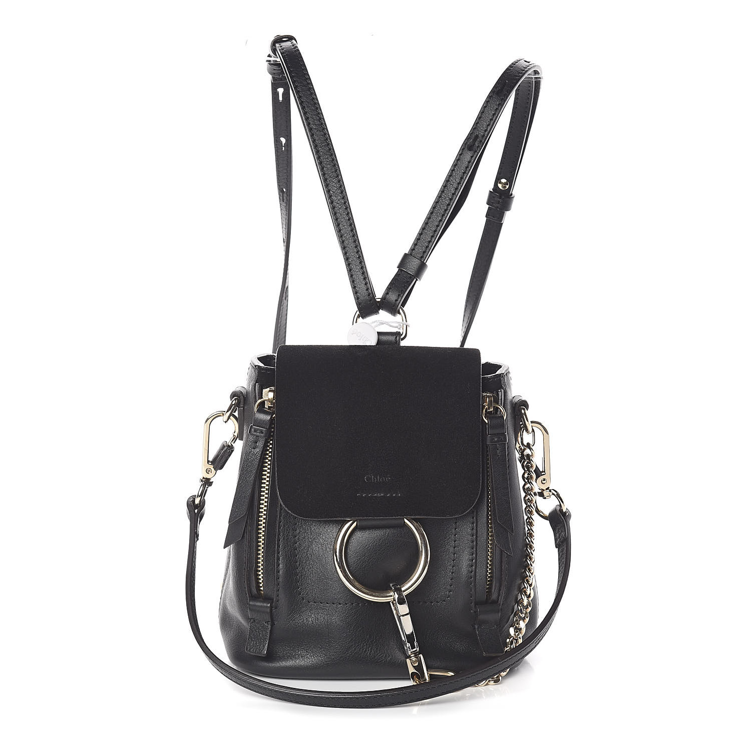 chloe black mini faye backpack