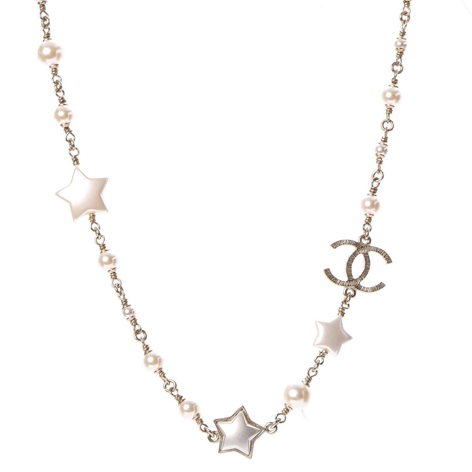 chanel pearl star necklace