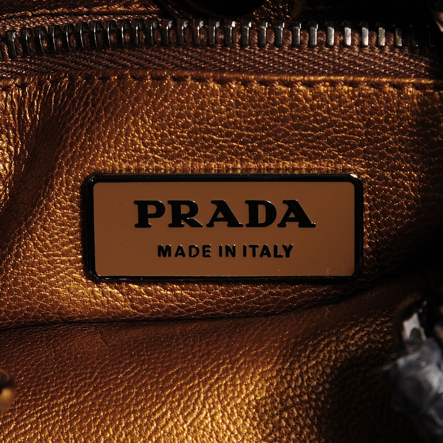 PRADA Python String Shoulder Bag Bronzo Black 100978 | FASHIONPHILE