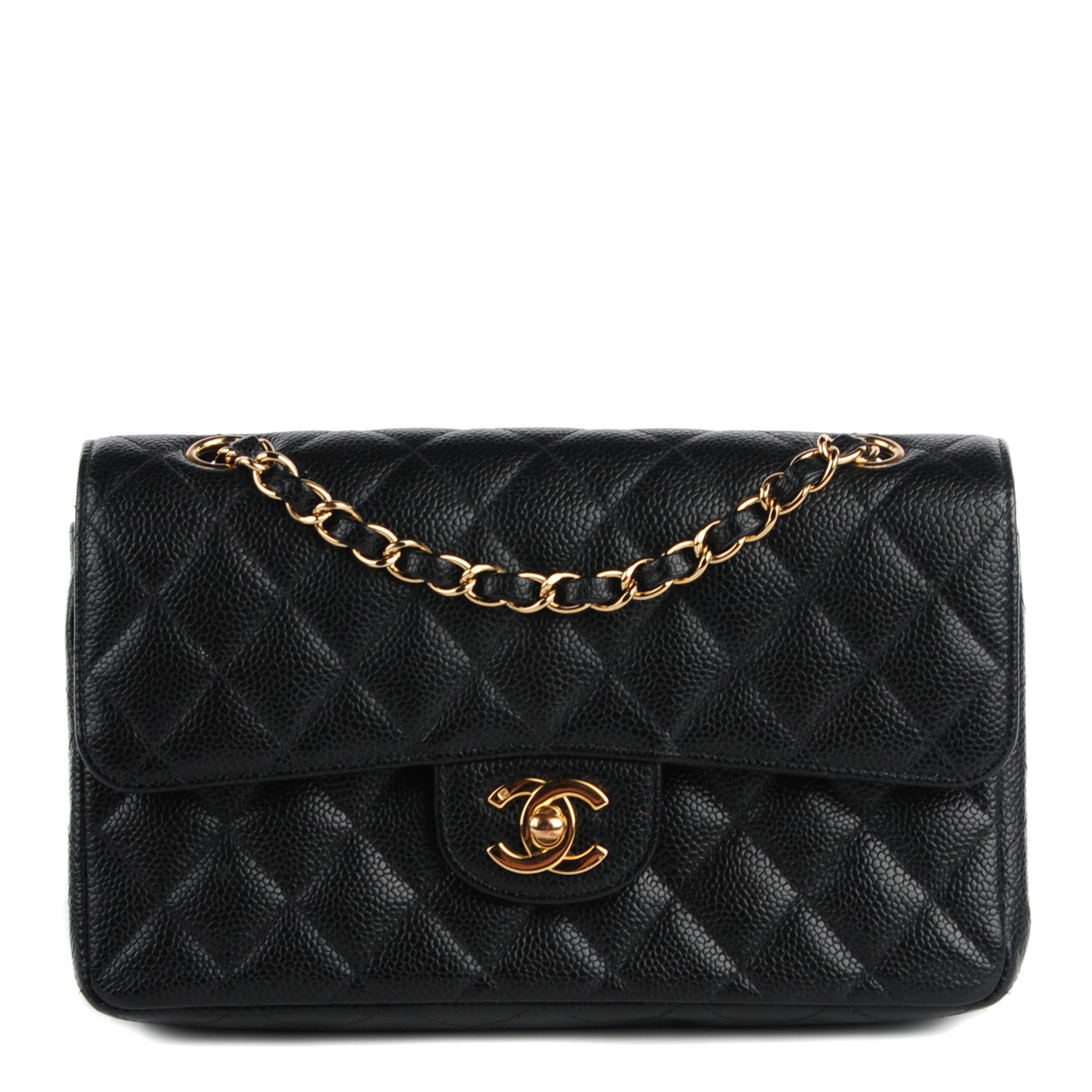 CHANEL Caviar Quilted Small Double Flap Black 117852