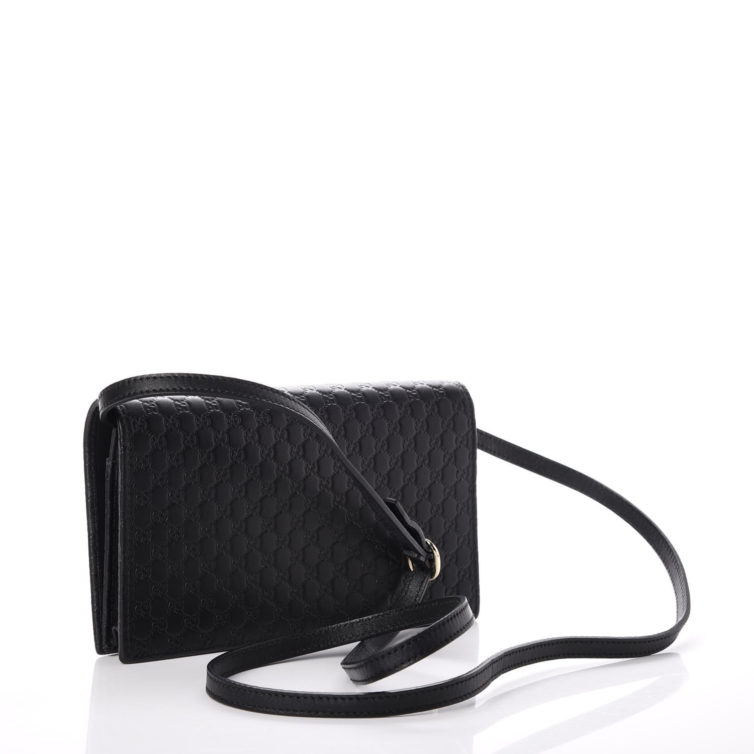 GUCCI Microguccissima Crossbody Wallet Black 278027