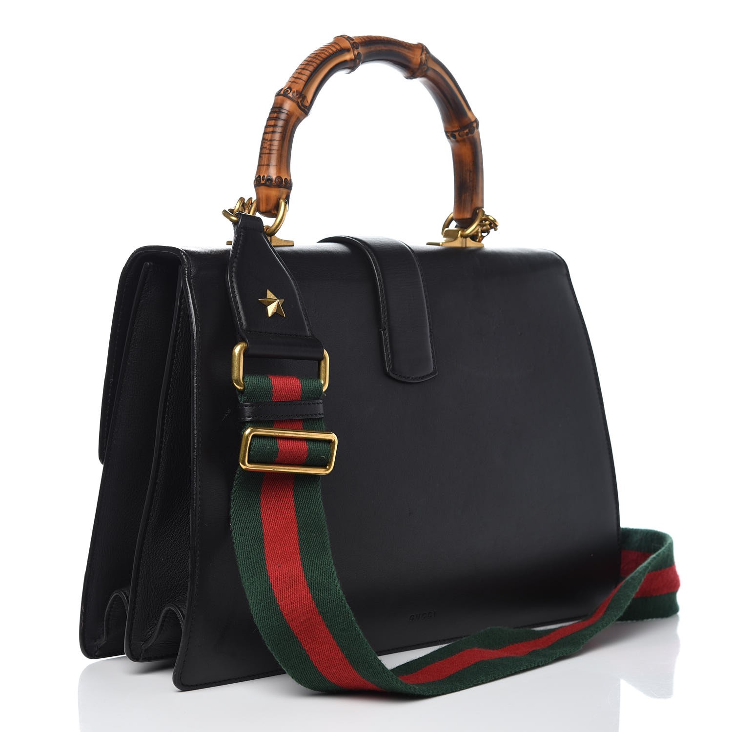 gucci black bamboo handle bag