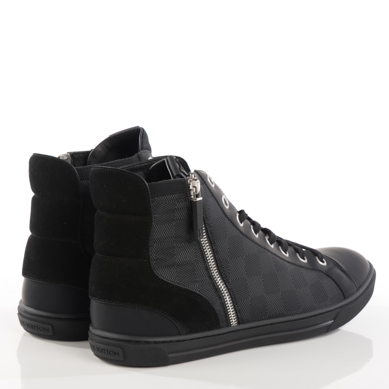 LOUIS VUITTON Damier Graphite Hightop Sneaker 9 117493 | FASHIONPHILE