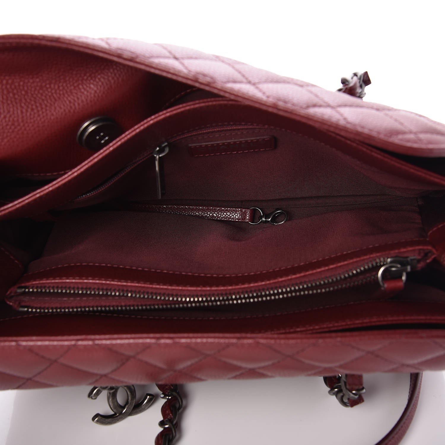 fleece trim quilted city bag