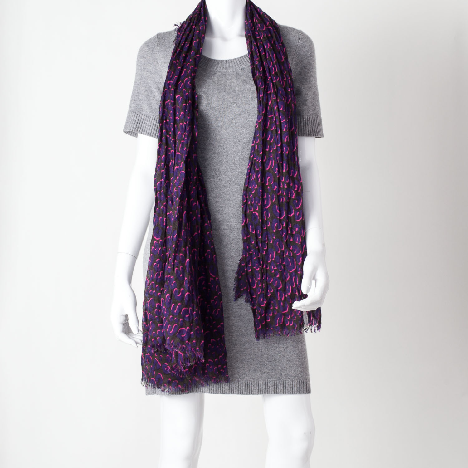 Louis Vuitton Purple Cashmere/Silk Stephen Sprouse Leopard Stole