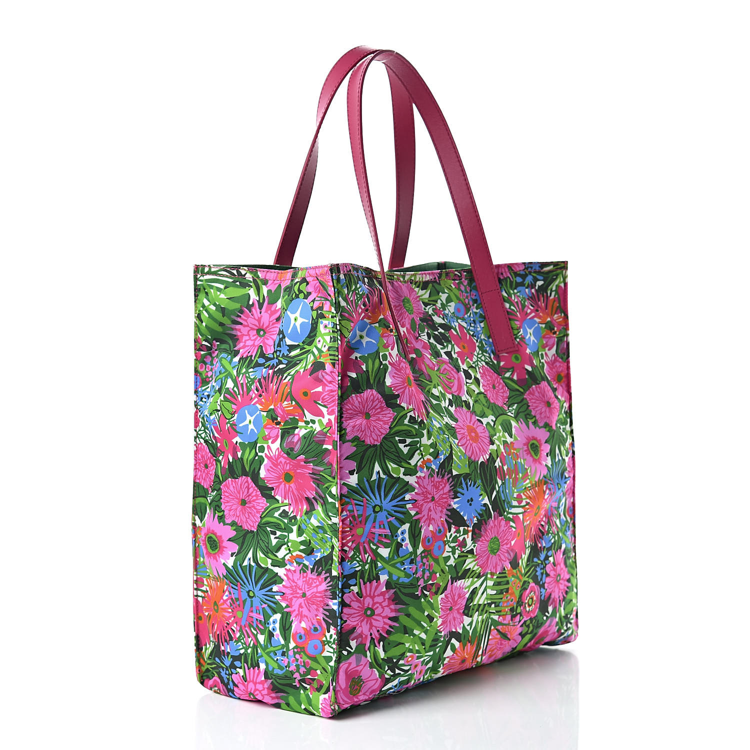 PRADA Tessuto Nylon Floral Print Tote Pink 507760 | FASHIONPHILE