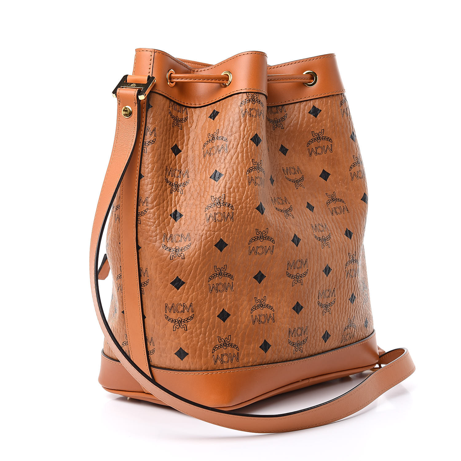 Mcm heritage 2025 drawstring bag