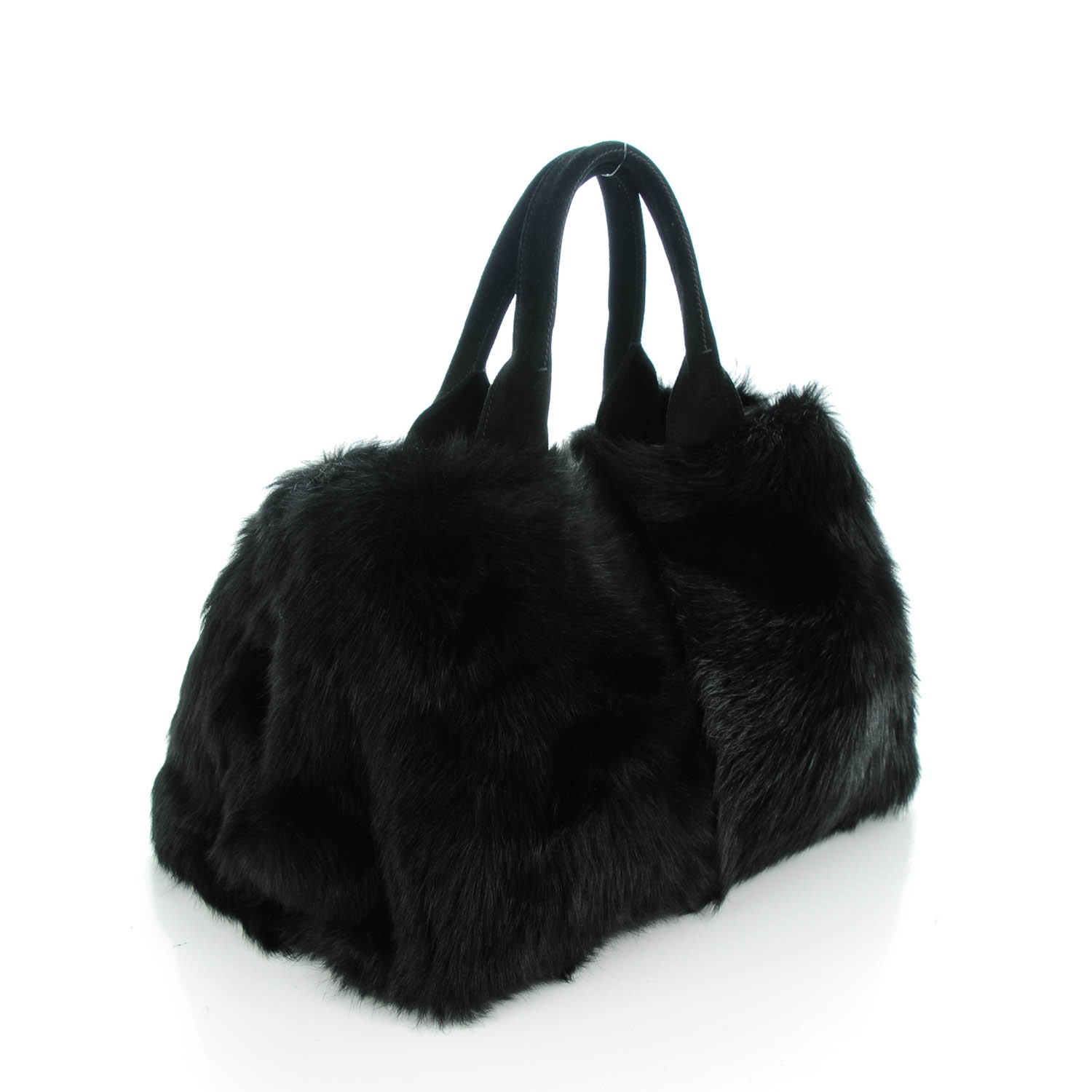 PRADA Eco Lapin Faux Fur Handbag Nero Black 141484