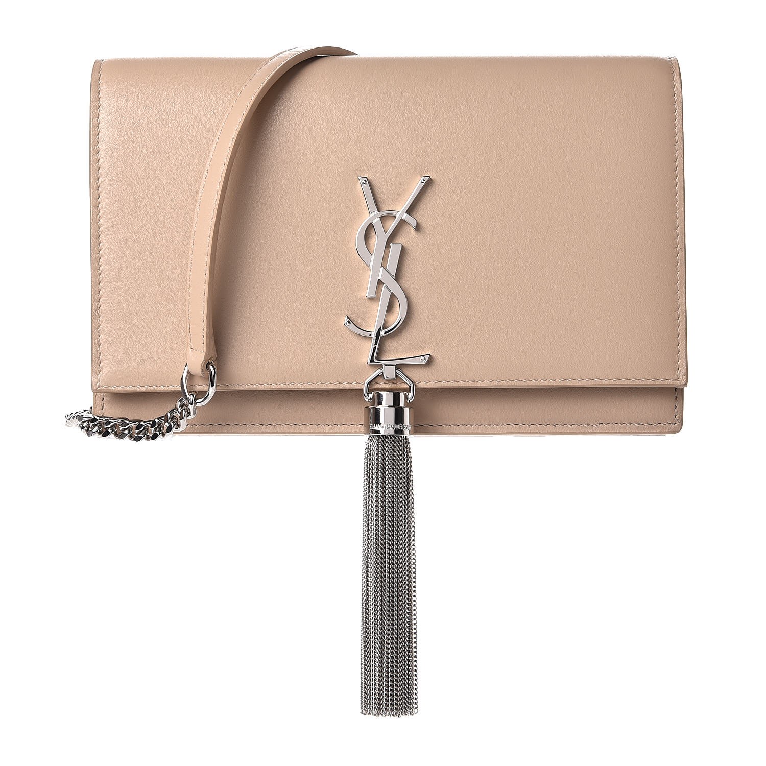 kate chain wallet with tassel in smooth leather