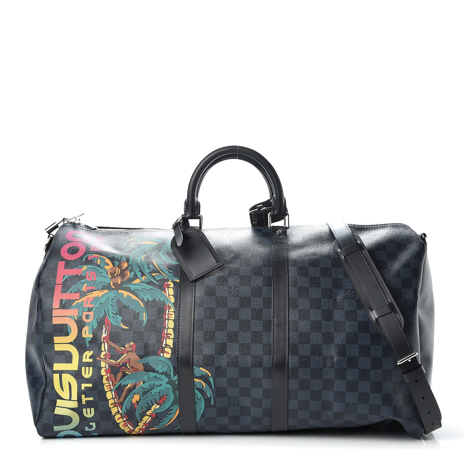 LOUIS VUITTON Damier Cobalt Jungle Keepall Bandouliere 55 460887