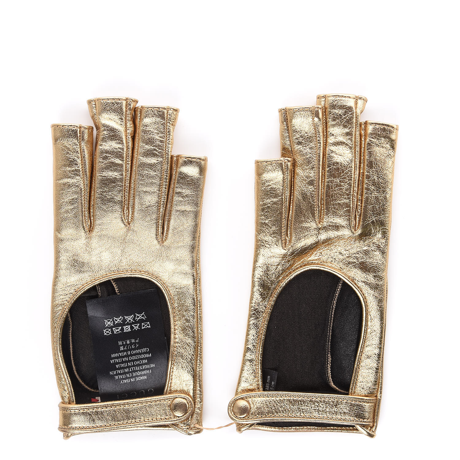 metallic fingerless gloves