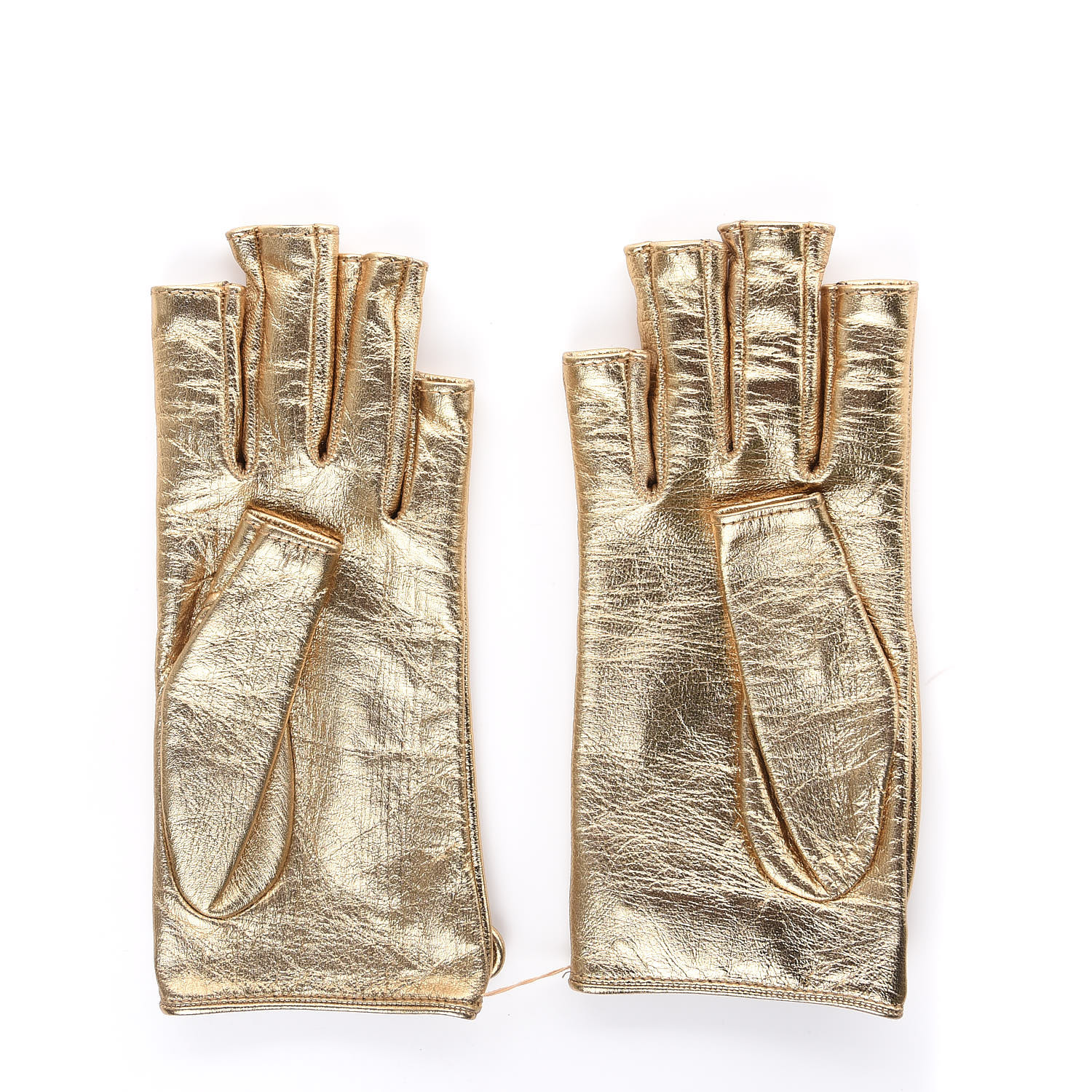 gold fingerless gloves