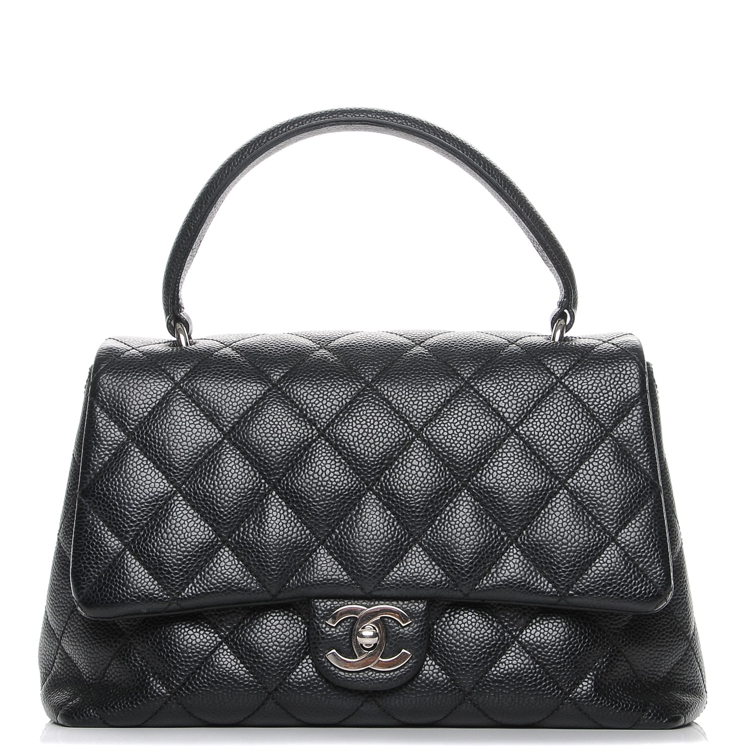 CHANEL Caviar Quilted Medium Kelly Flap Bag Black 223557