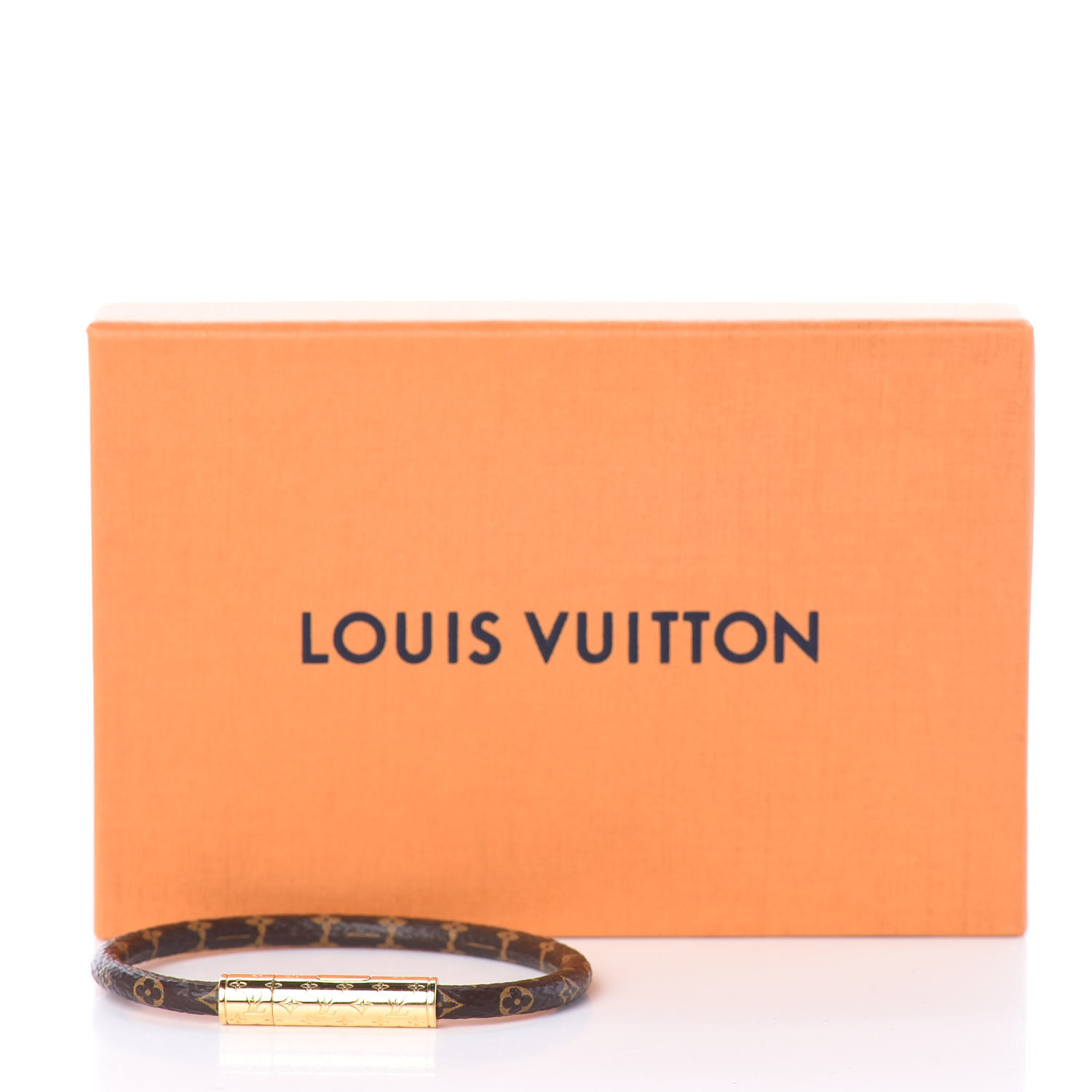 Louis Vuitton Brown Monogram Canvas Gold Tone Confidential Bracelet Louis  Vuitton