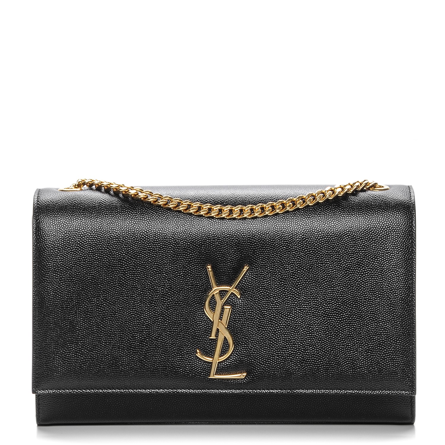 SAINT LAURENT Grain De Poudre Medium Classic Monogram Kate Satchel ...