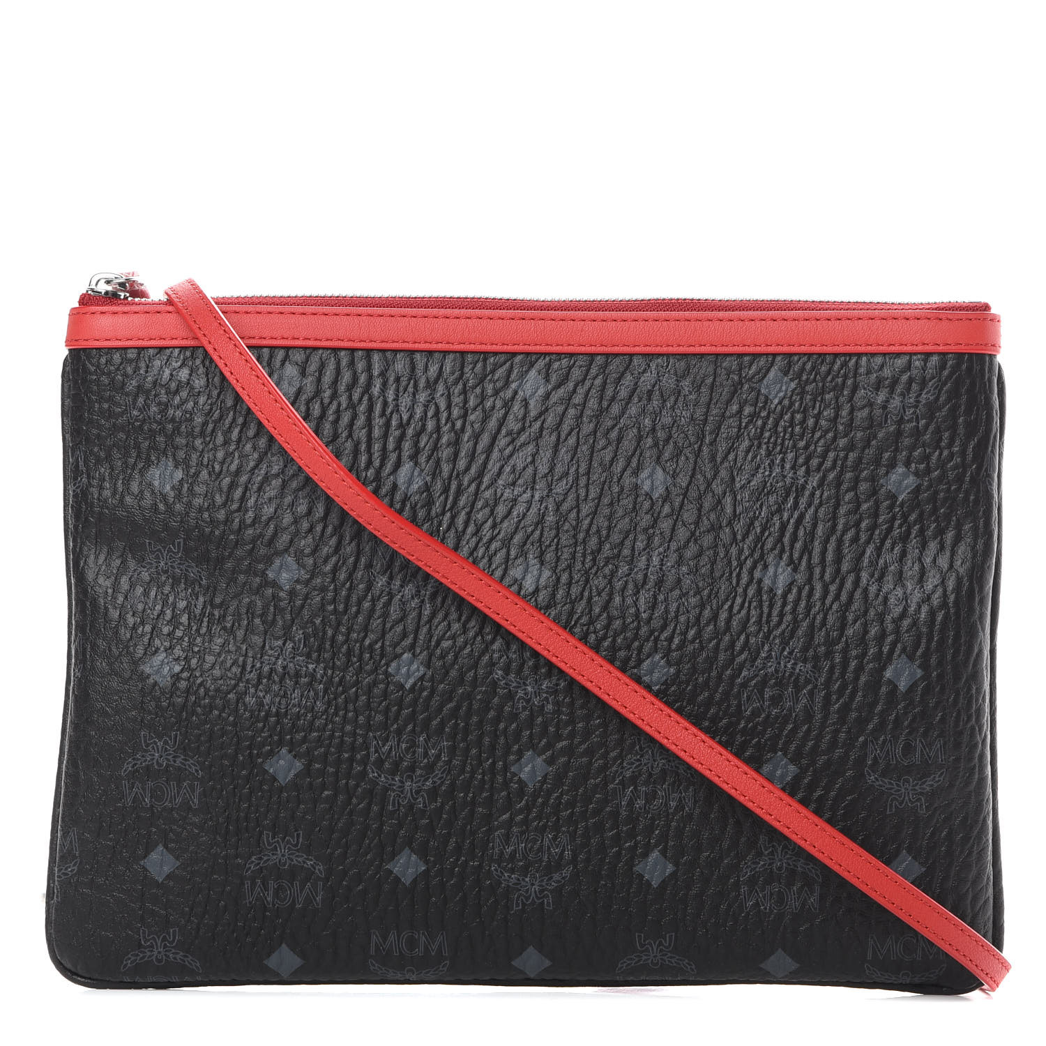 Red mcm 2025 crossbody pouch