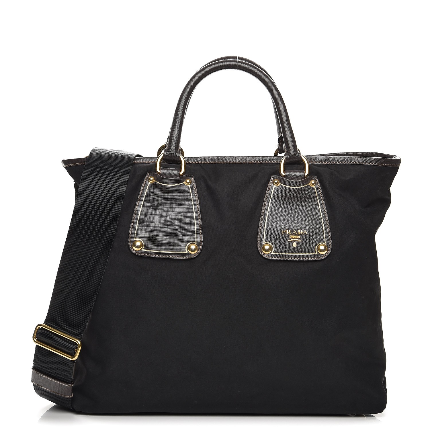 PRADA Saffiano Tessuto Nylon Tote Nero Black 232000