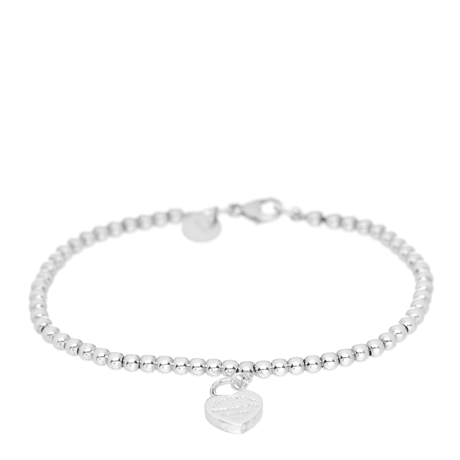 tiffany silver beaded heart bracelet