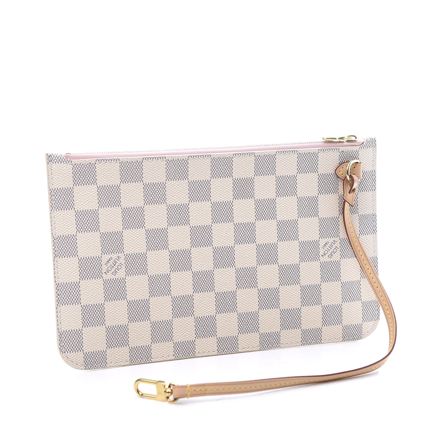 NEW Louis Vuitton Damier Ebene Neverfull MM Pochette / Pouch Rose