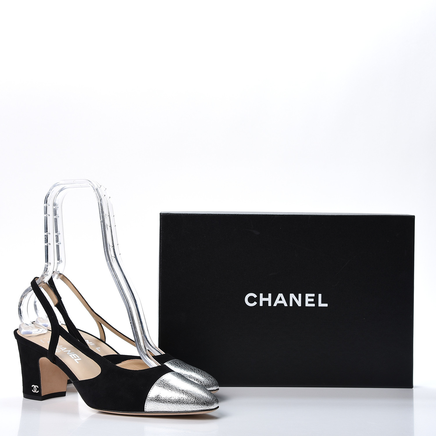 chanel suede slingback