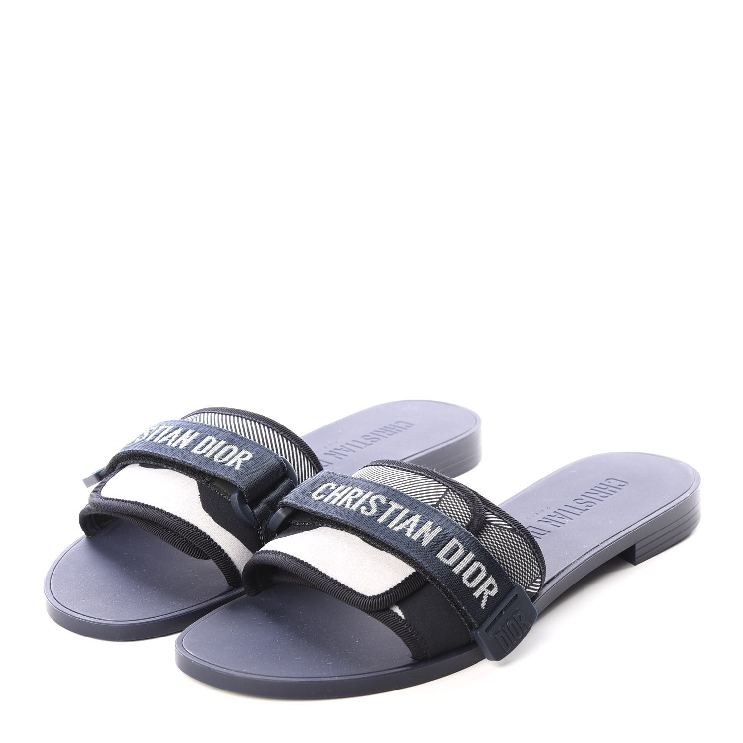 CHRISTIAN DIOR Canvas Dior(e)volution Mule Slide Sandals 42 Deep Blue ...