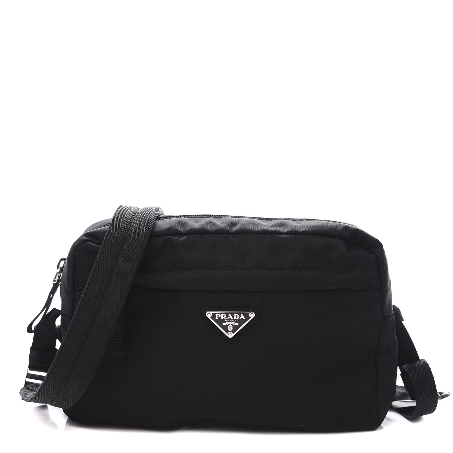 PRADA Tessuto Nylon Messenger Bag Black 563147