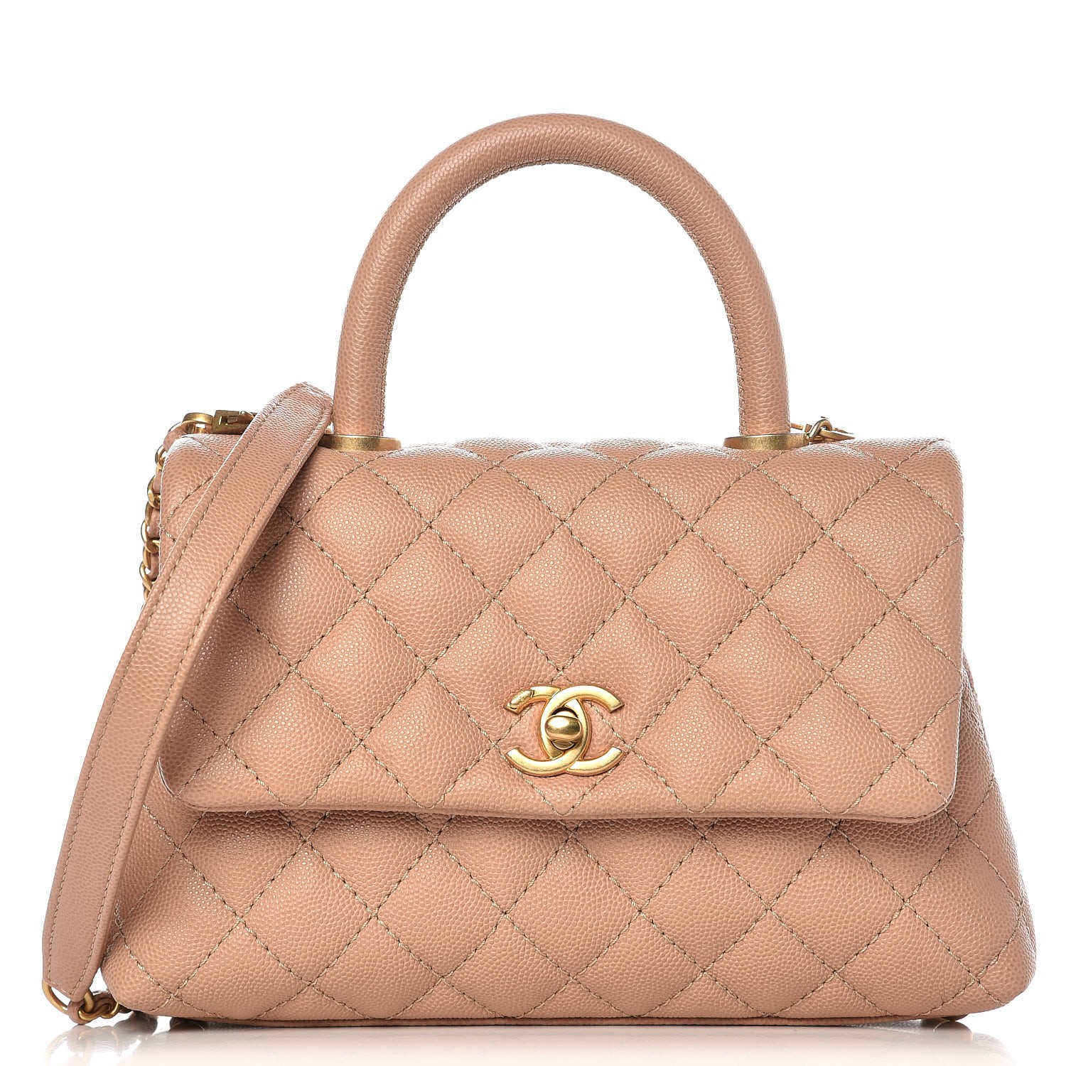 chanel mini coco handle beige