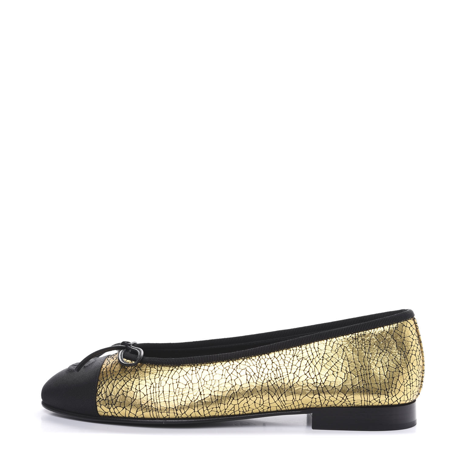 gold chanel ballet flats