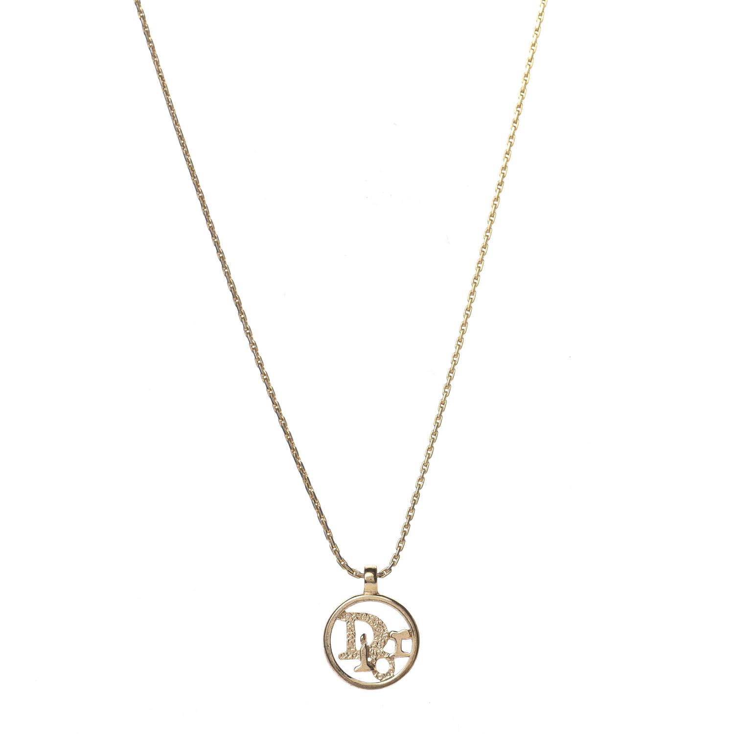 dior logo necklace gold