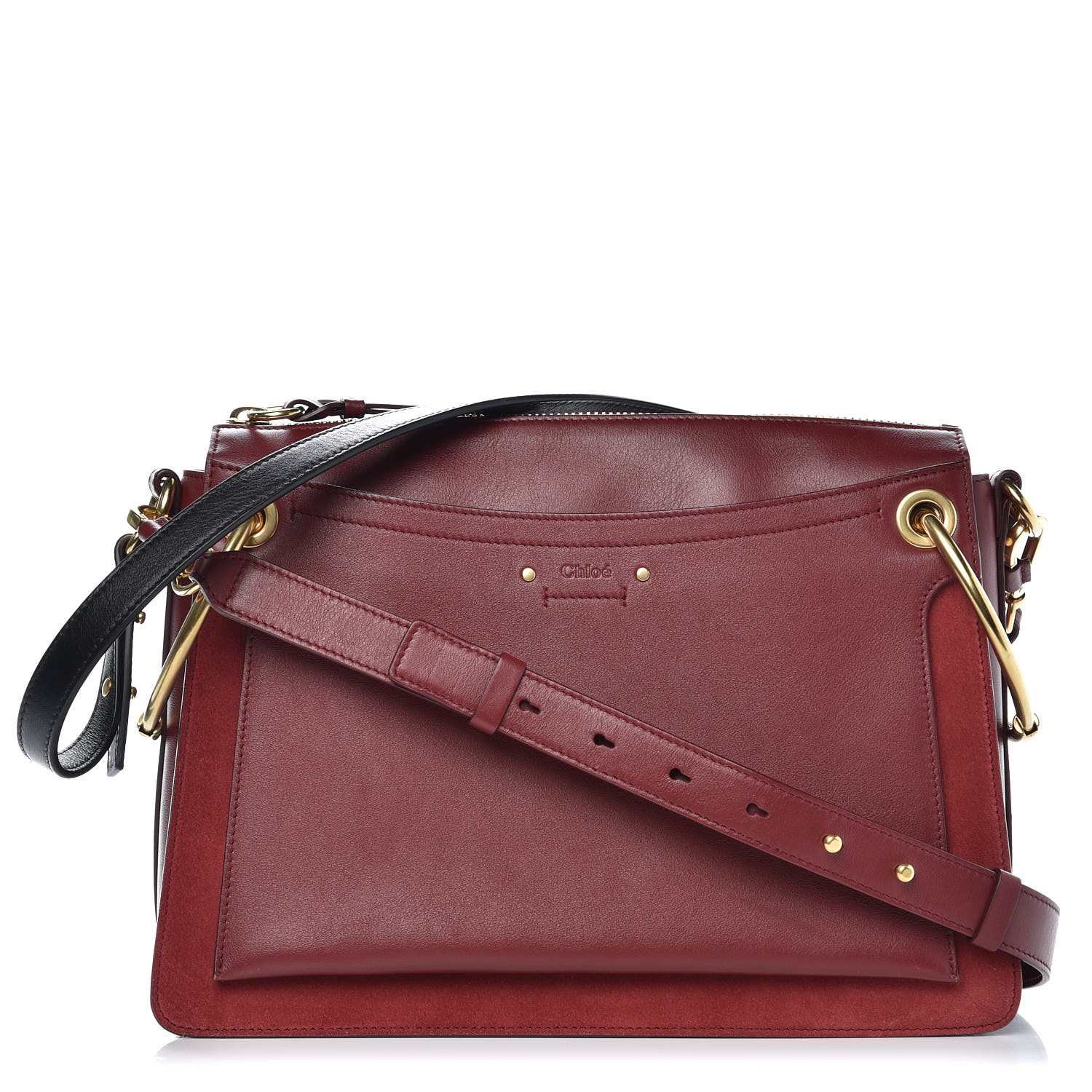 CHLOE Calfskin Suede Medium Roy Bag Plum Purple 345862