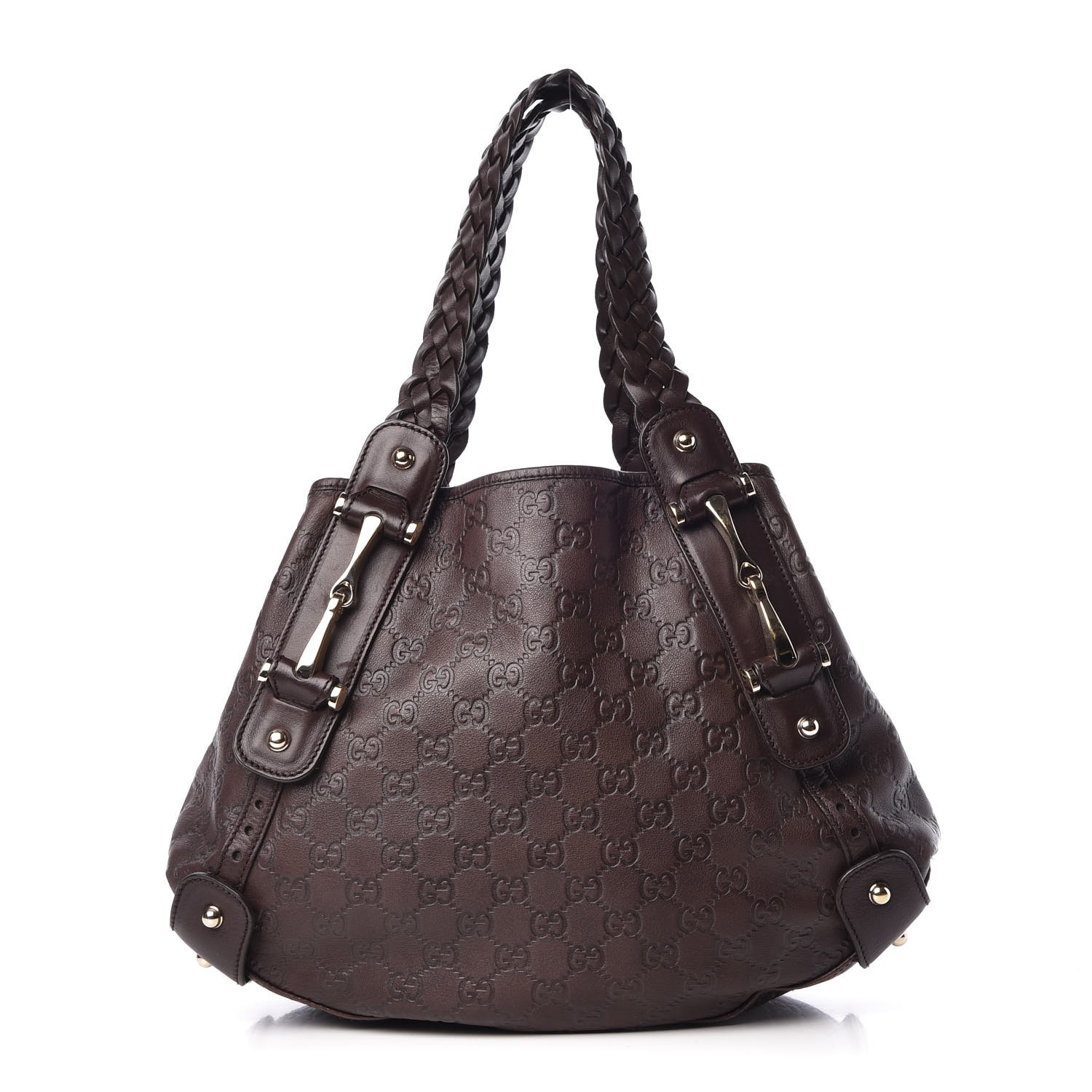 GUCCI Guccissima Small Pelham Shoulder Bag Chocolate 325287