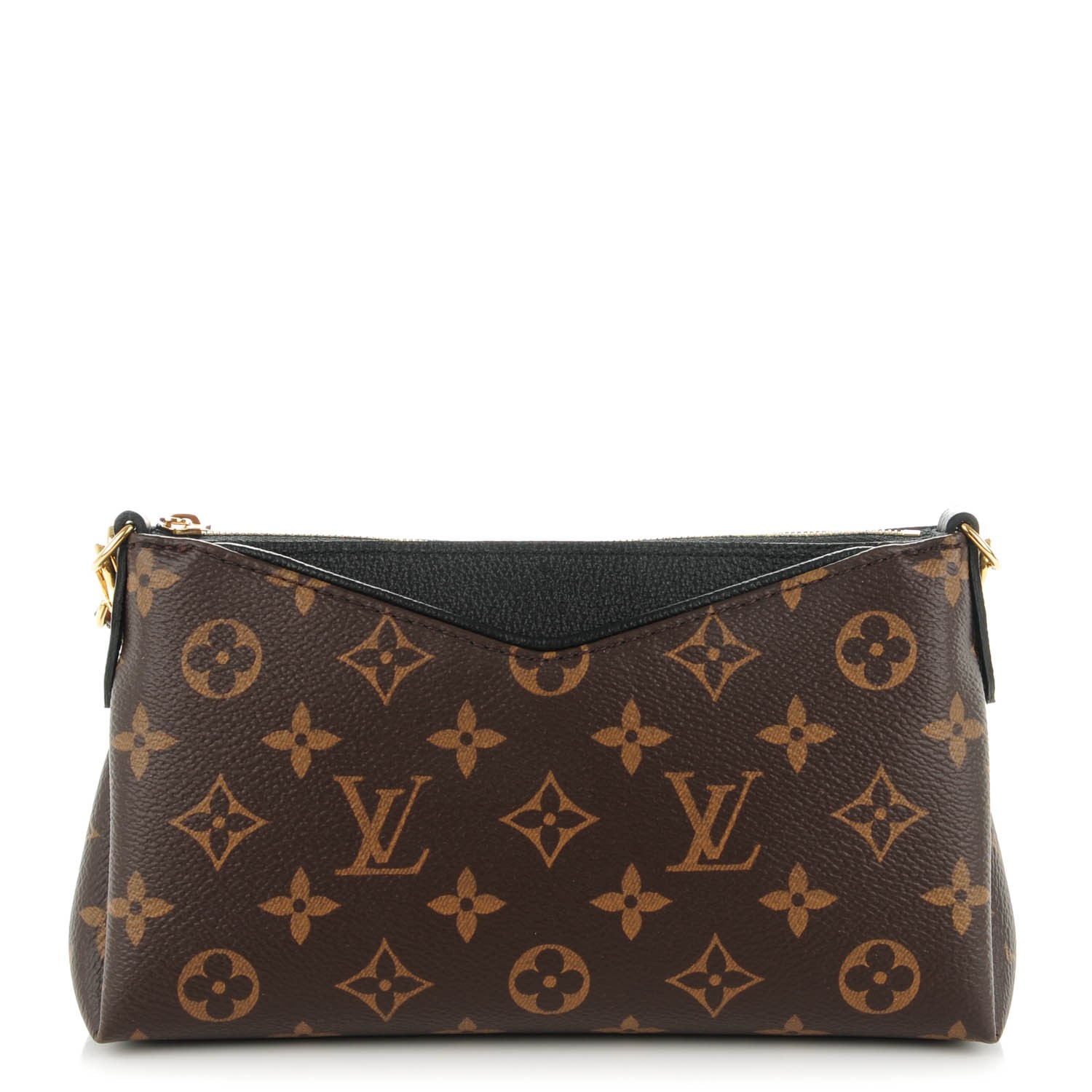 LOUIS VUITTON Monogram Pallas Clutch Black 149877