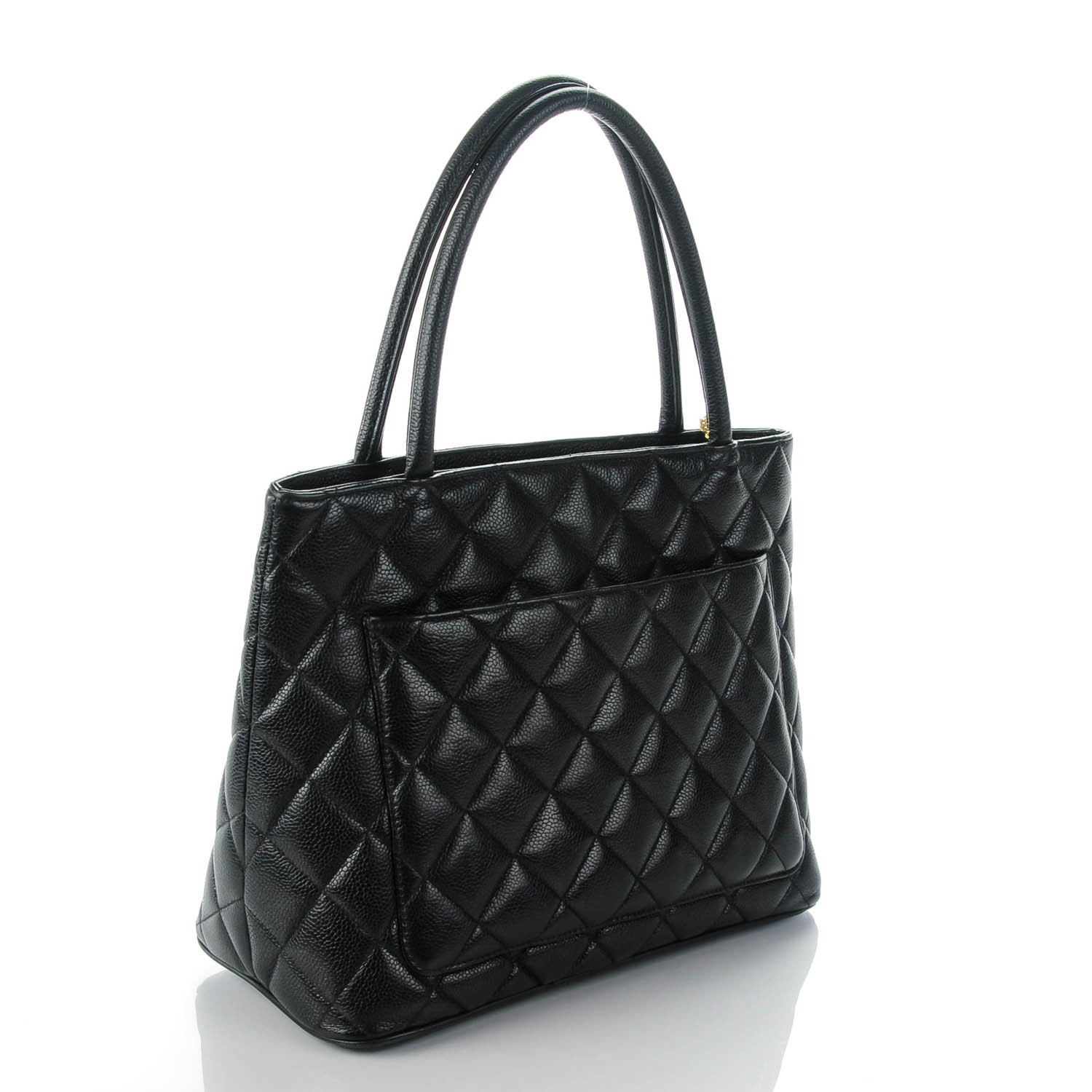 CHANEL Caviar Quilted Medallion Tote Black 136829